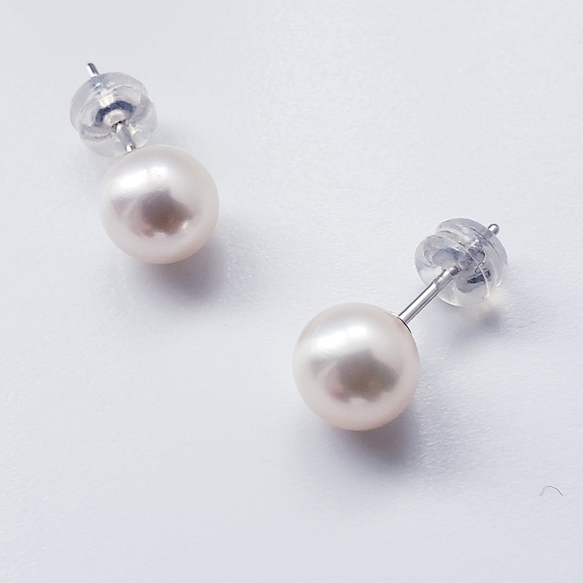 照り巻最高花珠真珠ネックレス8.5mm－9mmSVイヤリング又はピアス＆鑑別付